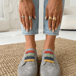 Moteriški pusbačiai iš zomšos pilkos spalvos Vinceza