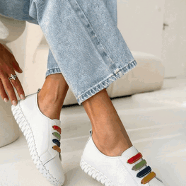 Moteriški mokasinai iš natūralios odos balti Vinceza