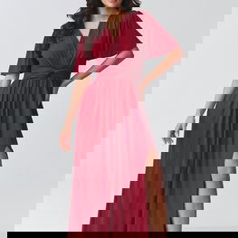 Suknelė maxi su drapiruotu diržu Makadamia