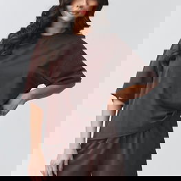 Moteriškas komplektas su šortais iš medvilnės Makadamia