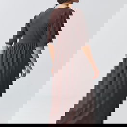 Maxi suknelė su V iškirpte iš medvilnės Makadamia