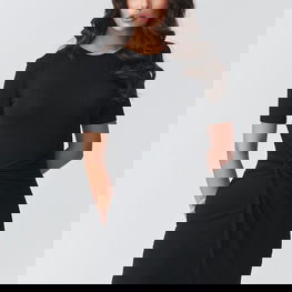 Moteriška suknelė su asimetriška apačia iš viskozės Makadamia