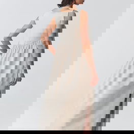 Suknelė maxi laisvo kirpimo su kišenėmis Makadamia