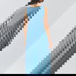 Moteriška suknelė iš medvilnės su elastanu, ilga Makadamia