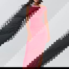 Moteriška suknelė ilga su skeltimi iš viskozės Makadamia