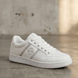 Vyriški sportbačiai su dirbtine oda balti Big Star