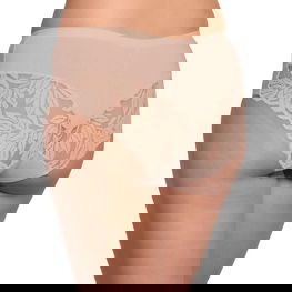 Moteriškos kelnaitės iš medvilnės smėlio spalvos su nėriniais