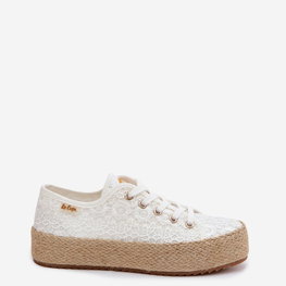 Lee Cooper moteriški platforminiai kedai espadrilės, balti