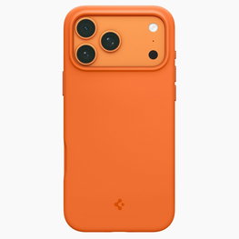 Silikoninis dėklas iPhone 17 Pro su MagSafe — Spigen (oranžinis)