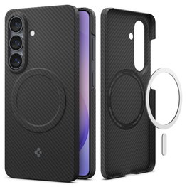 Telefono dėklas Samsung Galaxy S26 iš aramido — Spigen AirSkin Aramid Mag (MagSafe), juodas