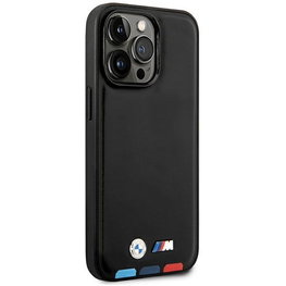 BMW Leather Stamp Tricolor telefono dėklas iPhone 14 Pro