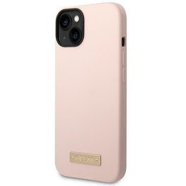 Guess Silicone Logo Plate MagSafe silikoninis dėklas iPhone 13/14/15