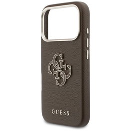 Guess FW Resin Logo telefono dėklas iPhone 17 Pro Max, rudas