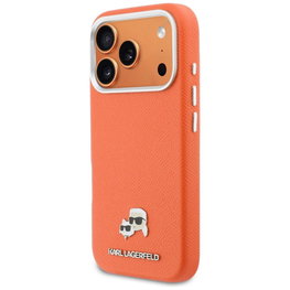 Karl Lagerfeld telefono dėklas iPhone 17 Pro Max MagSafe, oranžinis