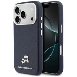 Karl Lagerfeld MagSafe telefono dėklas iPhone 17 Pro, mėlynas
