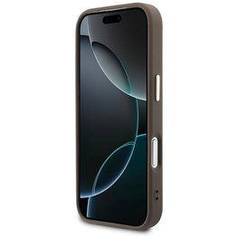 Guess Perforated 4G MagSafe telefono dėklas iPhone 17 Pro, rudas