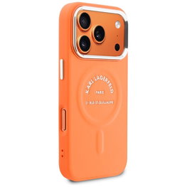 Karl Lagerfeld Karl RSG Logo MagSafe telefono dėklas iPhone 17 Pro, oranžinis