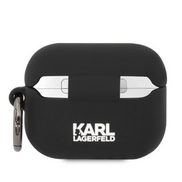 Karl Lagerfeld silikoninis dėklas AirPods Pro, juodas