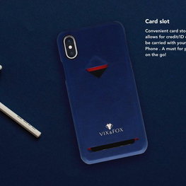 Telefono dėklas su kortelių skyriumi iPhone 7/8 Plus, tamsiai mėlynas