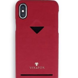 Telefono dėklas su kortelės skyriumi iPhone XS Max, rubino raudonos spalvos
