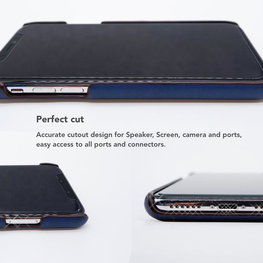 Tamsiai mėlynas telefono dėklas su kortelių skyriumi iPhone XS Max