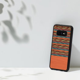 Telefono dėklas Samsung Galaxy S10e, rudas languotas juodas