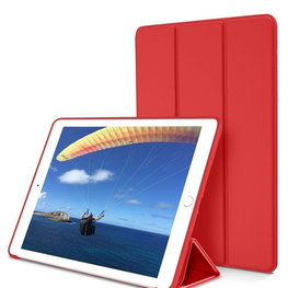 Raudonas odinis planšetinio kompiuterio dėklas Devia su vieta pieštukui, skirtas iPad Air (2019) ir iPad Pro 10.5