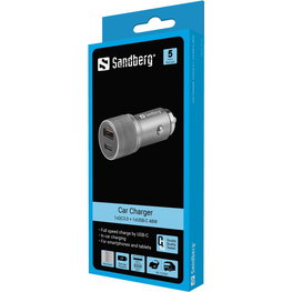 Automobilinis įkroviklis su USB-A QC 3.0 ir USB-C PD, 48 W