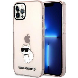 Rožinis dėklas Karl Lagerfeld Choupette Collection iPhone 12/12 Pro
