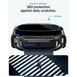 Spigen Rugged Armor dėklas su 9H grūdintu stiklu Apple Watch Ultra 49 mm