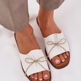 Moteriškos šlepetės su kaspinu Step in style