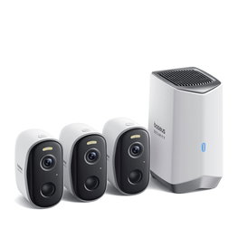 Baseus Security N1 2K lauko kamerų rinkinys su bazine stotimi, 3 kameros, baltas