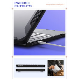 Supcase Unicorn Beetle Pro dėklas MacBook Neo 13" 2026, juodas / skaidrus