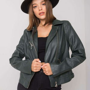 Tamsiai žalia striukė