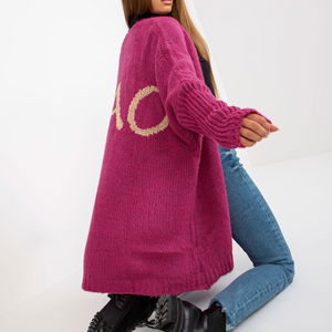 Fuksijų spalvos megztinis