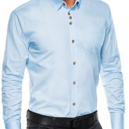 Marškiniai vyriški šviesiai mėlyni elegantiški Cotton Island