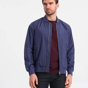 Vyriška vidutinio sezono bomber striukė - tamsiai mėlyna