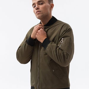 Vyriška vidutinio sezono bomber striukė - alyvuogių