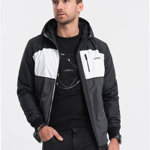 Vyriška vidurio sezono dygsniuota striukė - juoda